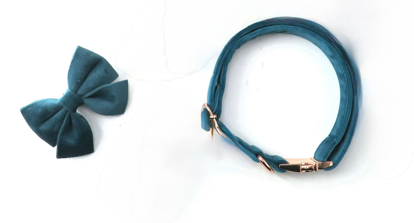Asaka’s Velvet Collar and Bow Tie Set