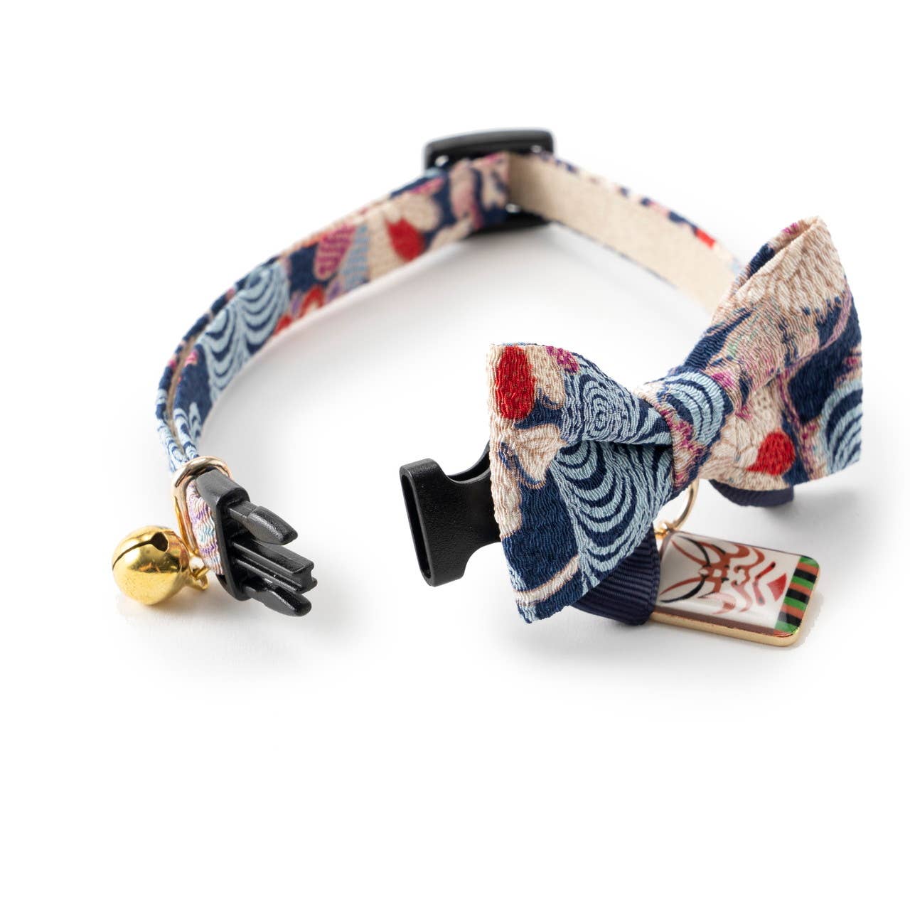 Kabuki Charm Bow Tie Cat Collar (Navy)