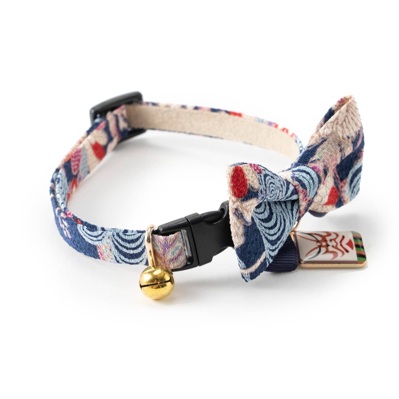 Kabuki Charm Bow Tie Cat Collar (Navy)