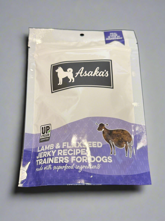 Asakas Premium “Lamb and Flaxseed Training Jerky” Dog Treats