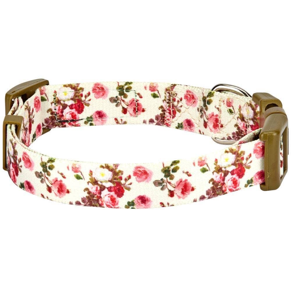 Spring Floral Pattern Light-weighted Adjustable Dog Collar