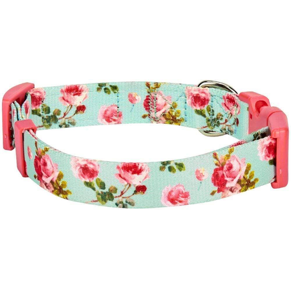 Spring Floral Pattern Light-weighted Adjustable Dog Collar