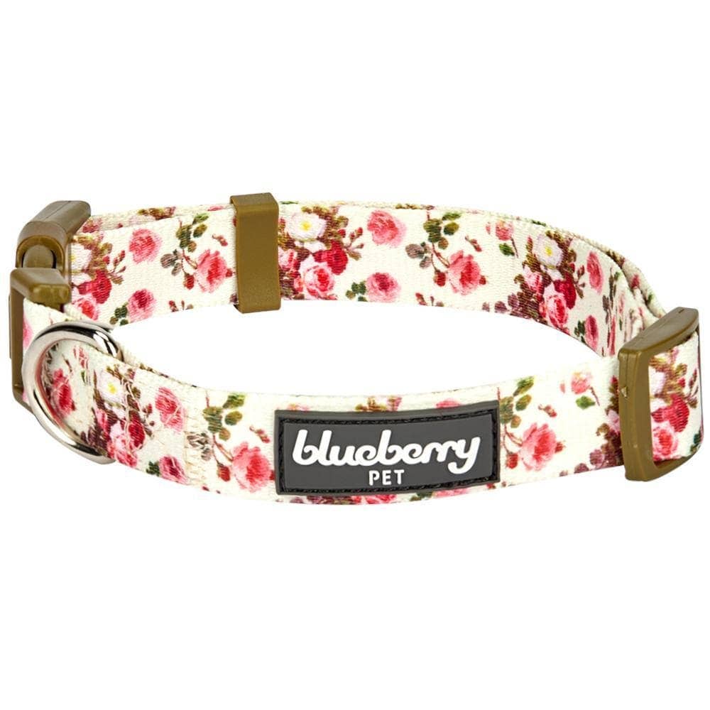 Spring Floral Pattern Light-weighted Adjustable Dog Collar