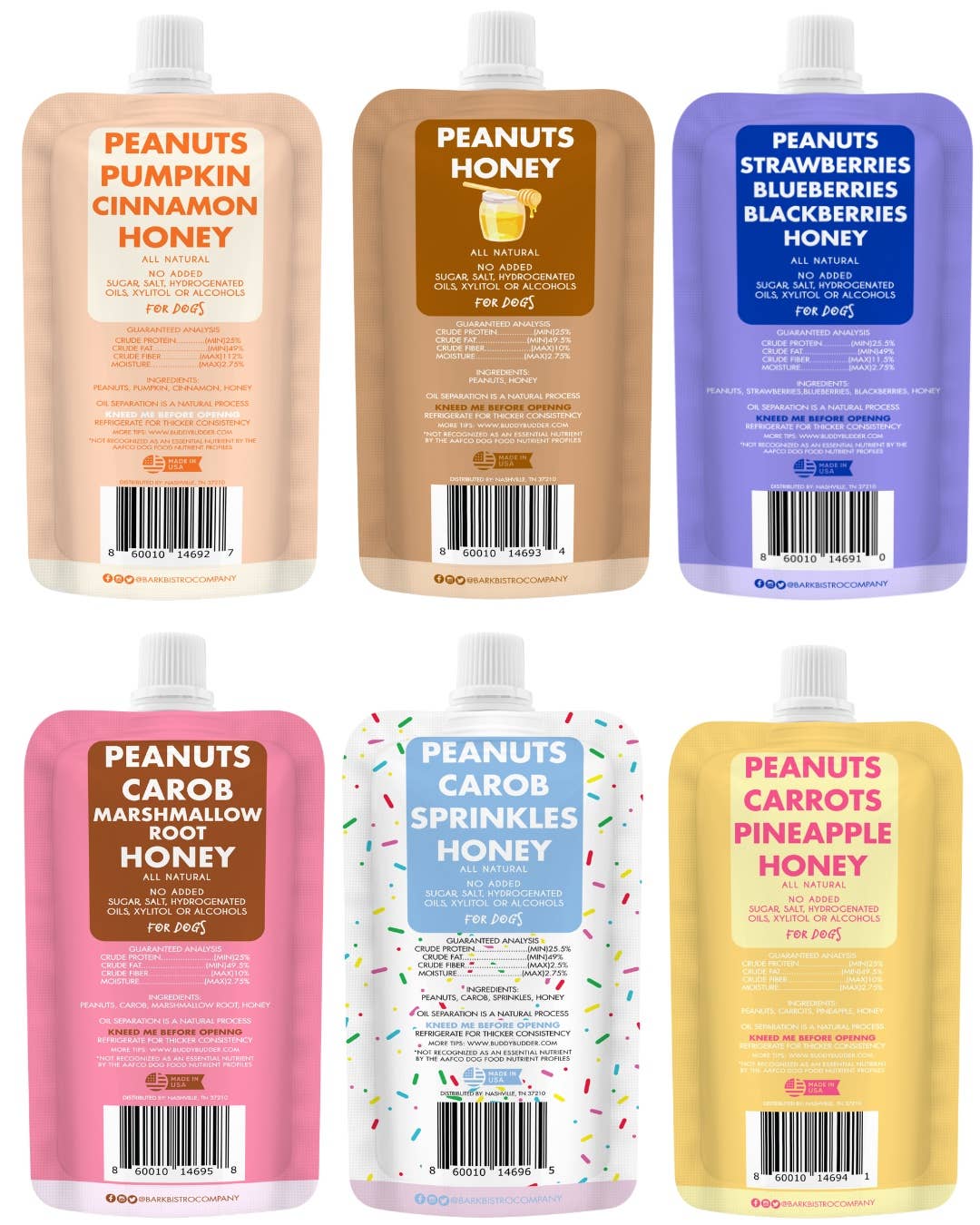 Dog Peanut Butter - 4oz Squeeze Packs Budder