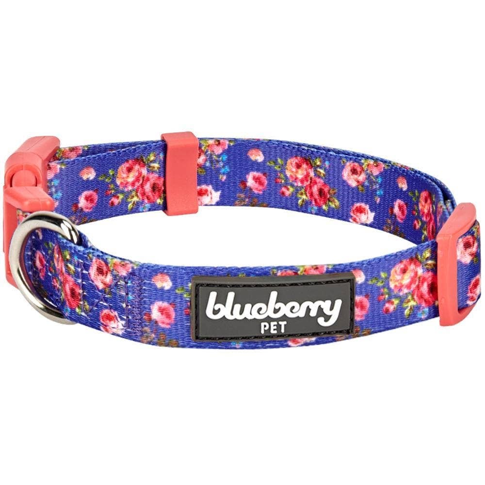 Spring Floral Pattern Light-weighted Adjustable Dog Collar