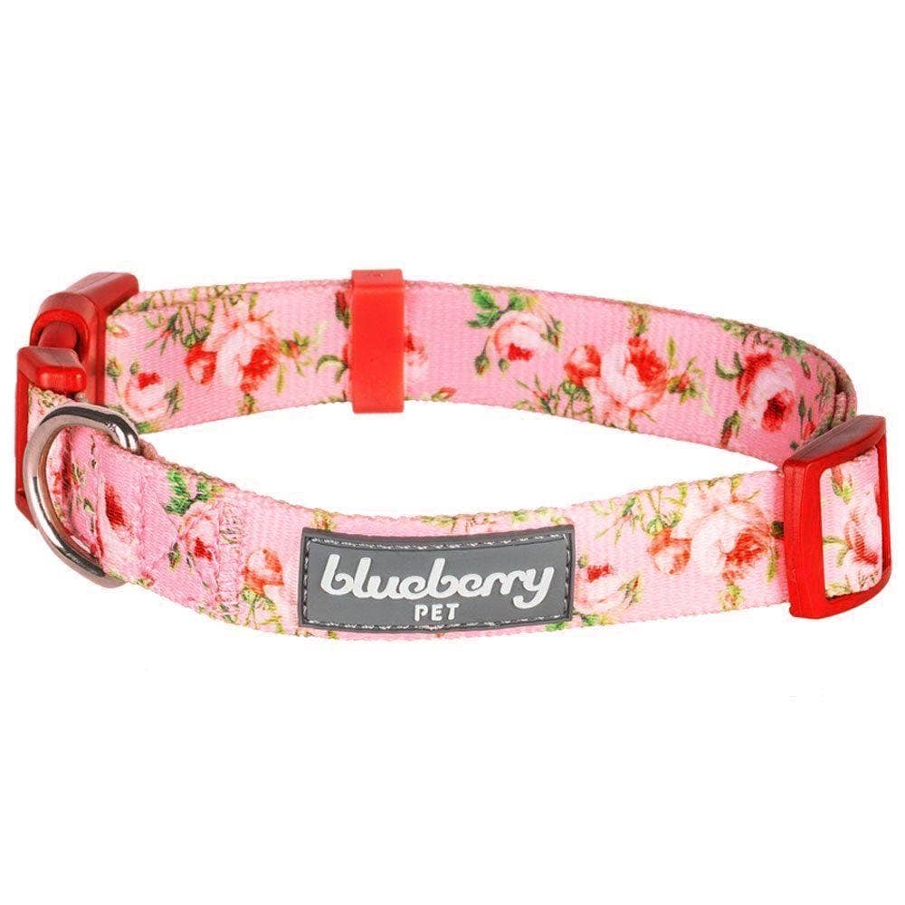 Spring Floral Pattern Light-weighted Adjustable Dog Collar