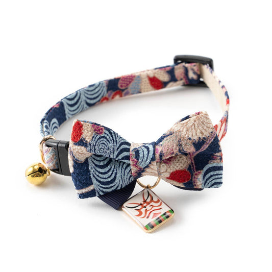 Kabuki Charm Bow Tie Cat Collar (Navy)