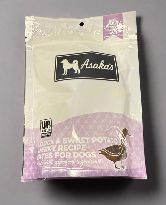 Asakas Premium “Duck and Sweet Potato Jerky Bites” Dog Treats